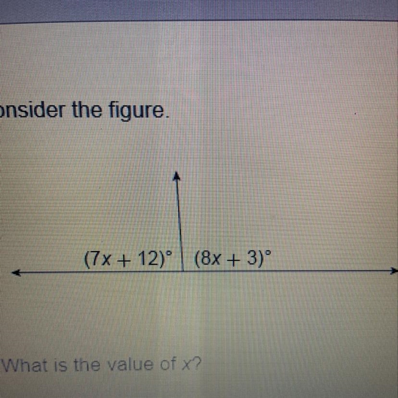 Consider the figure. What is the value of x?-example-1