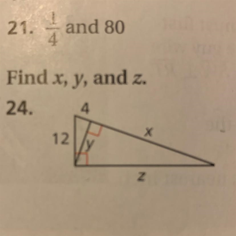 Find x, y, and z. For number 24-example-1