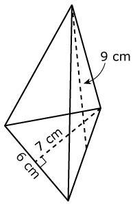 A toy pyramid has the dimensions shown below. The base of the pyramid is an equilateral-example-1