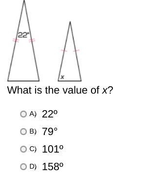 The two isosceles triangles are similar.-example-1