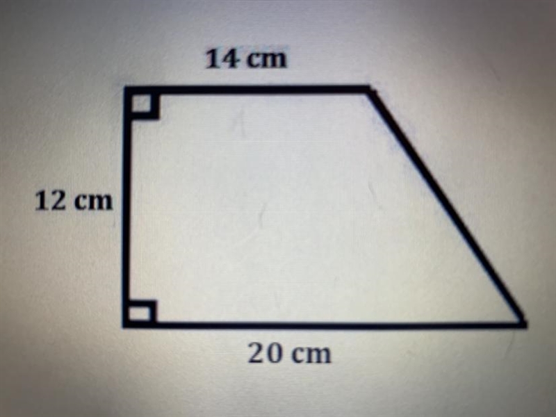 Find the area of the trapezoid by decomposing it into other shapes. a) 196 cm2 b) 204 cm-example-1