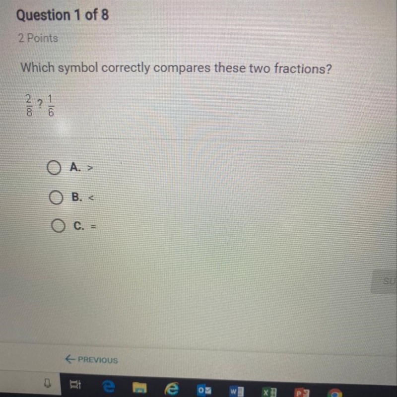 Which symbol correctly compared these two fractions-example-1