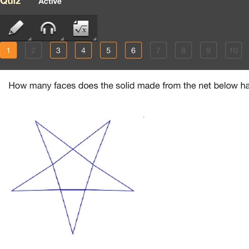 How many faces does the solid made from the net below have?-example-1