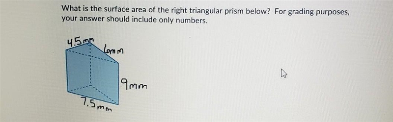 What is the surface area of the right triangular prism below? ​-example-1