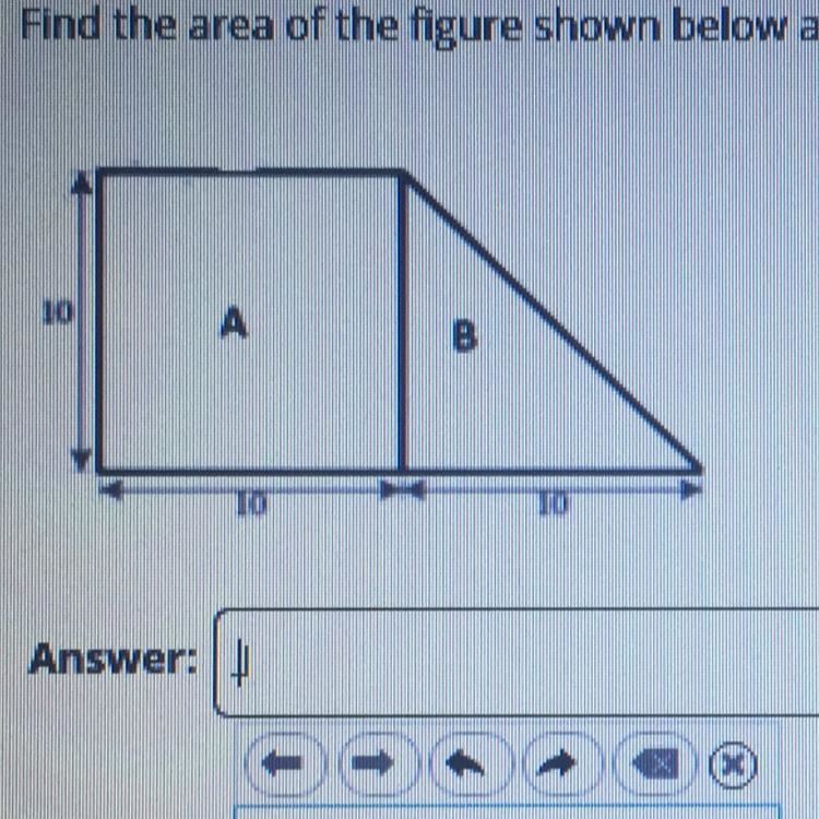 Find the area of the figure shown below and type your result in the empty box.-example-1