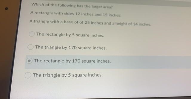 Which of the following has the larger area?-example-1