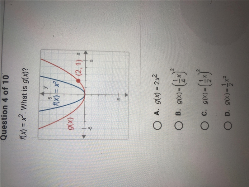 URGENT !!! f(x) = x^2. what is g(x)?-example-1