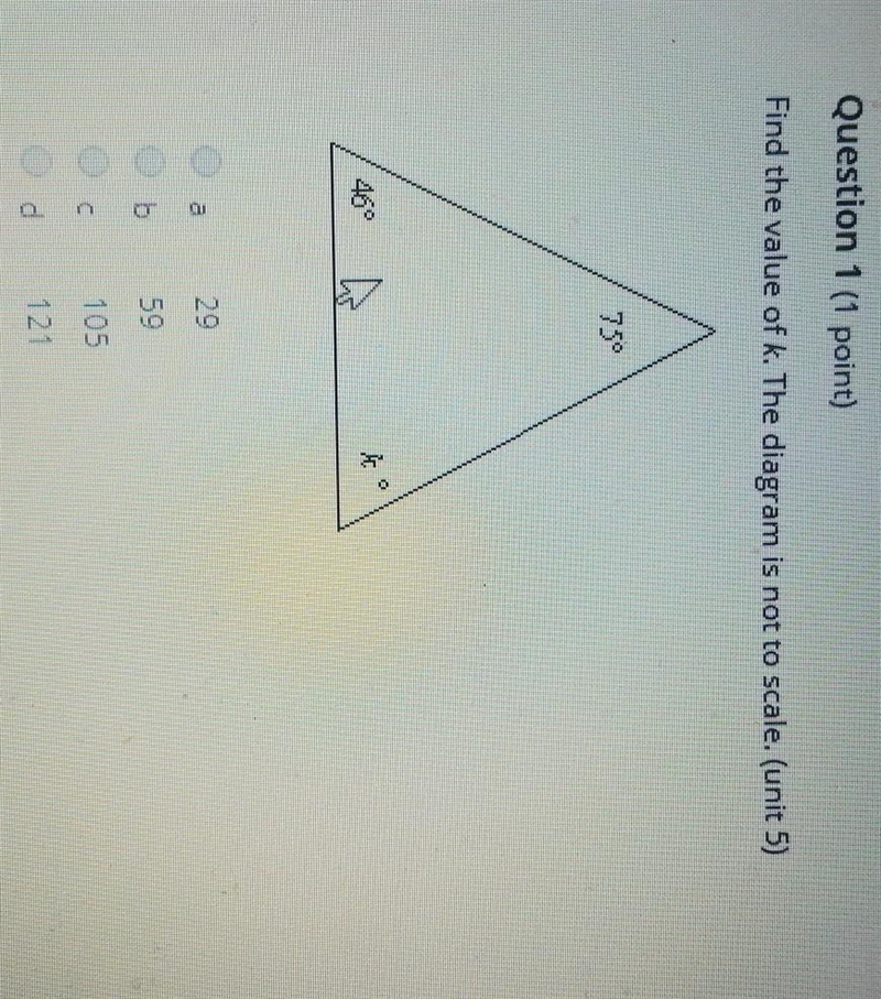 Find the value of k. The diagram is not to scale. ​-example-1