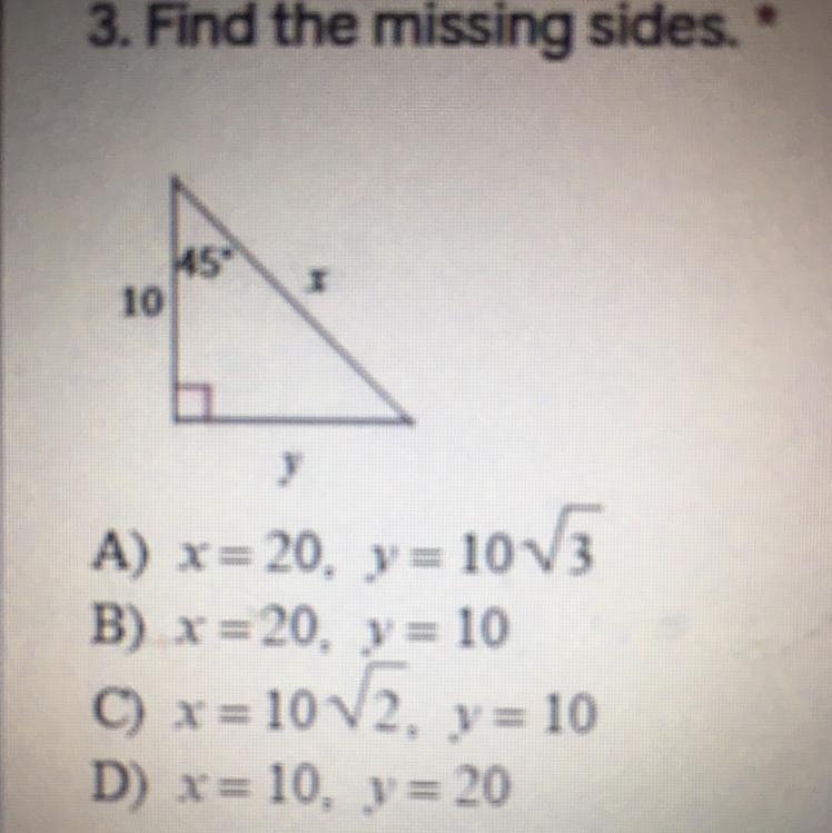 Help please I needed find the missing sides!-example-1