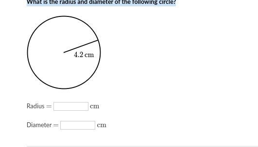 What is the radius and diameter of the following circle?-example-1