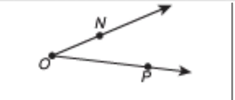 Select the ONLY incorrect way the angle can be named A. NOP B. PN C. O D. PON-example-1