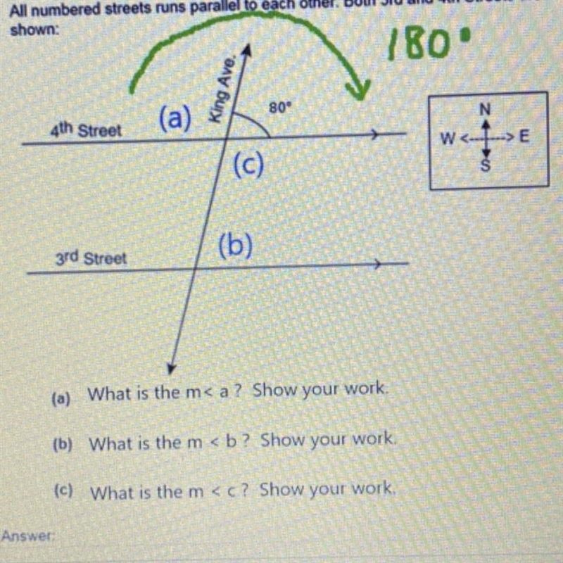 PLEASE HELP! (100 points) All numbered streets runs parallel to each other. Both 3rd-example-1