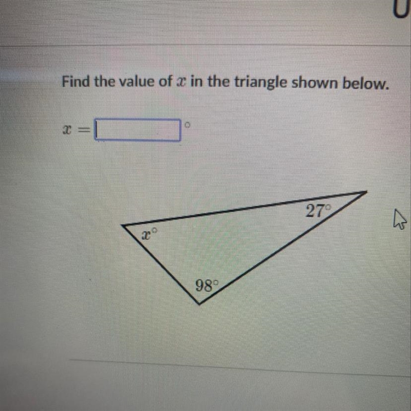 Find value of x in the triangle-example-1