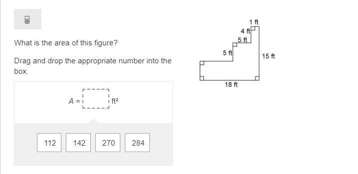 50 POINTS !!! HELP!! what is the area of this figure? Drag and drop the appropriate-example-1