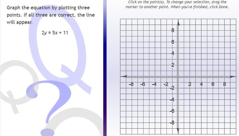 Graph the equation using 3 points on a graph.-example-1