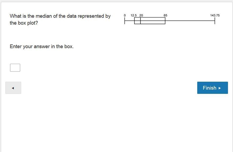 What is the median of the data represented by the box plot? Enter your answer in the-example-1