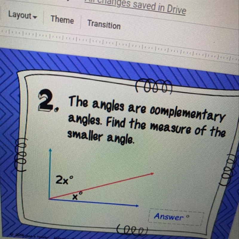 What's the measure of the smaller angle?-example-1