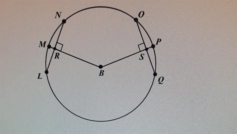 In the figure below, B is the center of the circle. NL= 28, OS = 4x-2, RB = 22 and-example-1