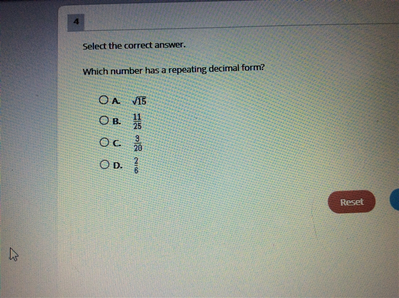 Which number has a repeating decimal form?-example-1