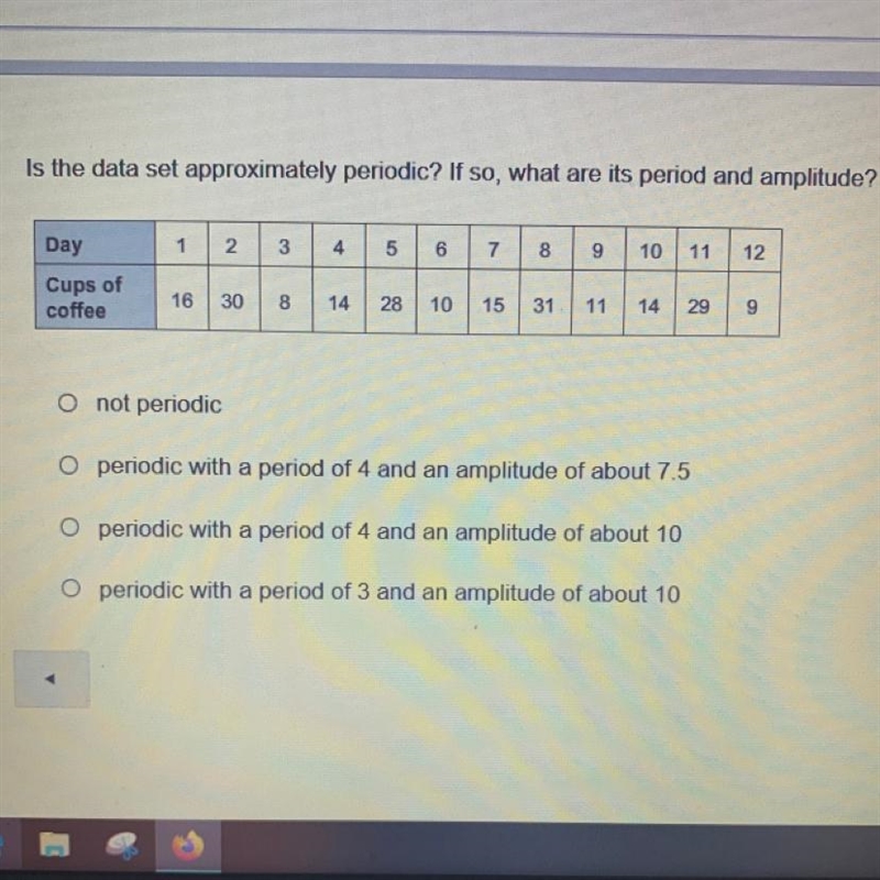 Is the data set approximately periodic? If so, what are its period and amplitude? not-example-1