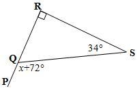 Find the value of x in each case. Give reasons to justify your solutions! Q ∈ PR-example-1