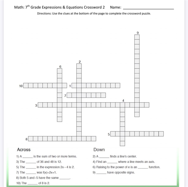 Can i get help with this word bank : -polynomial -midpoint formula -greatest common-example-1