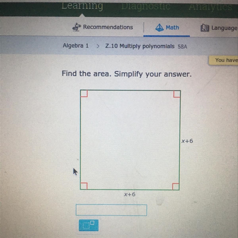 Find the area. simplify your answer.-example-1