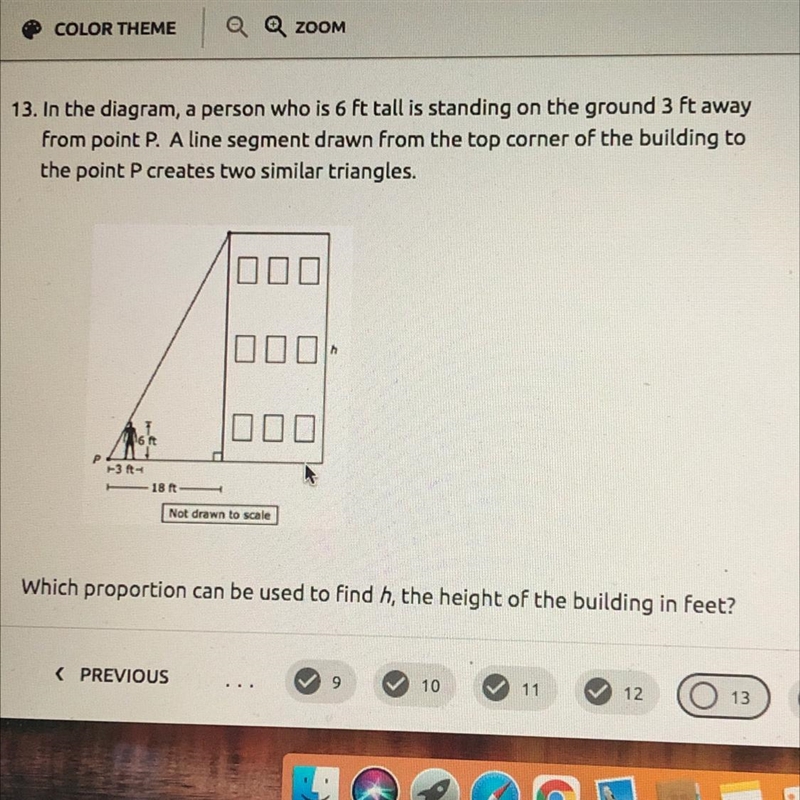 1. 3/h = 18/6 2. 6/3 = h/18 3. 3/15 = h/6 4. 6/3 = 18/h-example-1