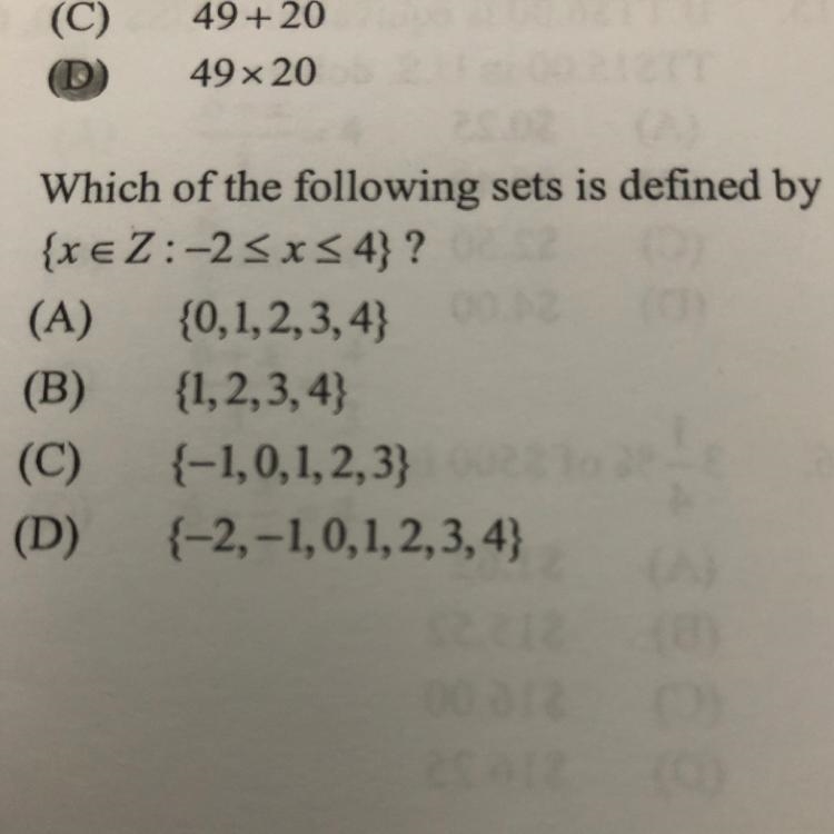 A. {0,1,2,3,4} B. {1,2,3,4} C. {-1,0,1,2,3} D. {-2,-1,0,1,2,3,4}-example-1