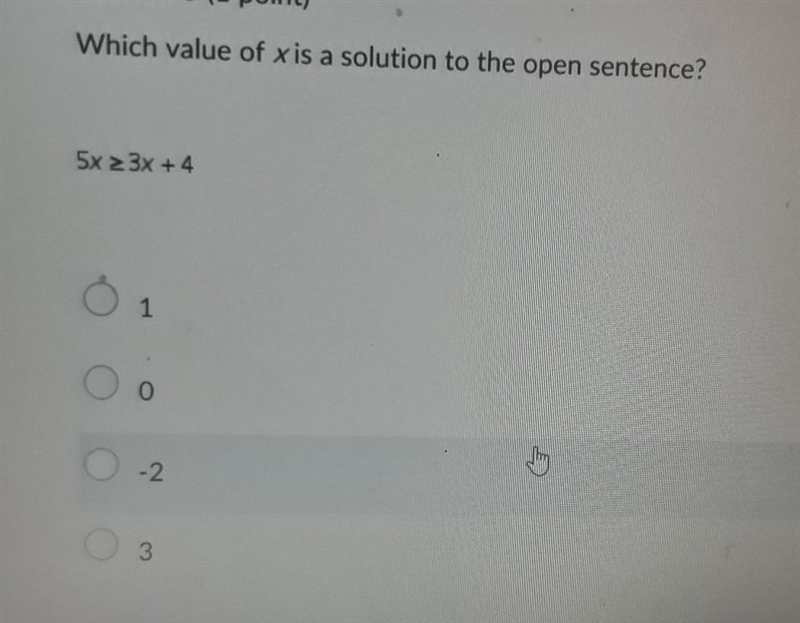 Which value of x is a solution to the open sentence​-example-1