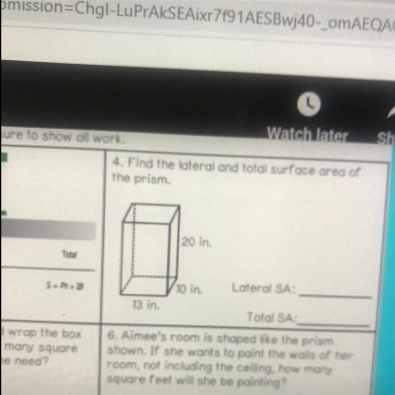 4. Find the lateral and total surface area of the prism.-example-1