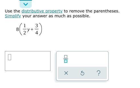 Use the distributive property to remove the parentheses. Simplify your answer as much-example-1