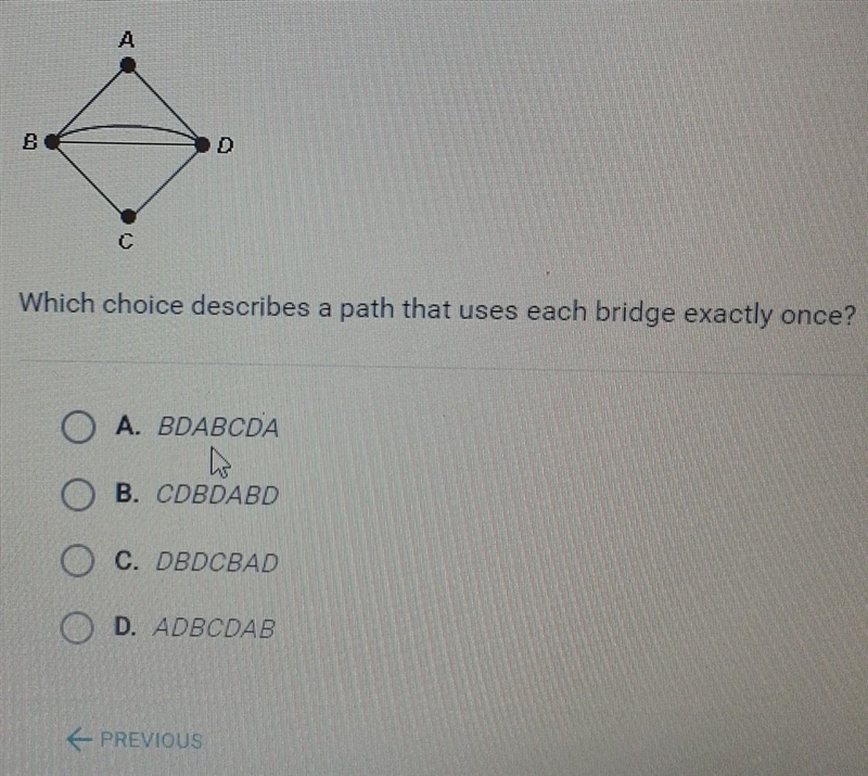 In the Diagram Each line Segment Represents a Bridge​-example-1