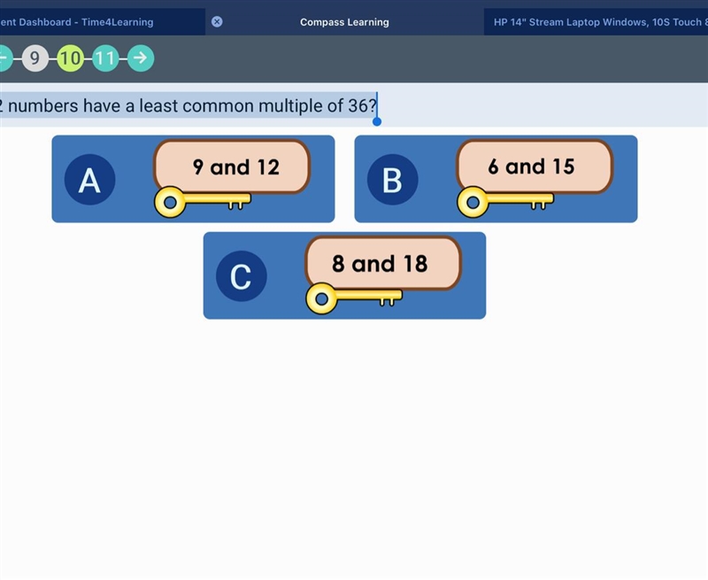 Which 2 numbers have a least common multiple of 36?-example-1