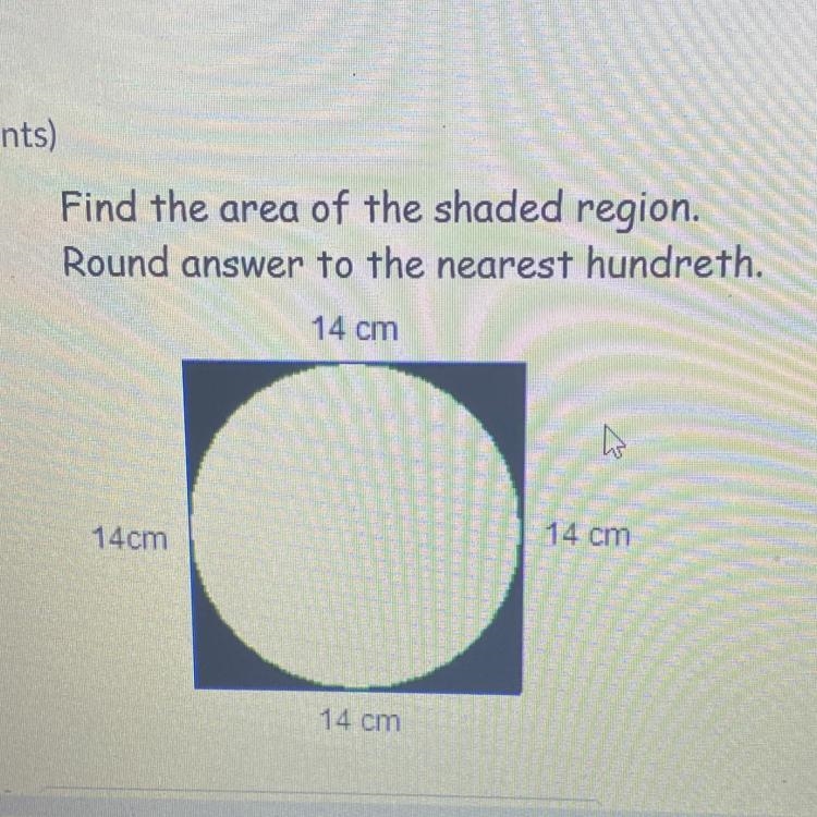 Find the area of the shaded region. Round your answer to the nearest hundredth.-example-1