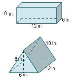 PLZ I NEED THIS FAST Which prism has a greater surface area? 2 prisms. A rectangular-example-1