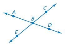 Name two angles that are adjacent to ∠ABC.-example-1