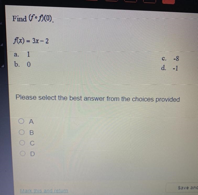 Find (f•f)(0) F(x) = 3x - 2-example-1