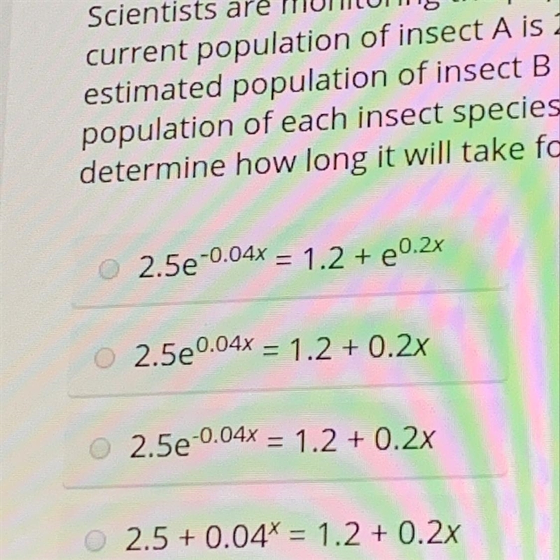 Scientists are monitoring the populations of two insect species in a remote location-example-1