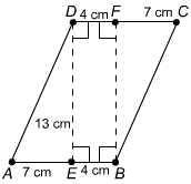 What is the area of this parallelogram? A. 364 cm² B. 143 cm² C. 91 cm² D. 52 cm² Parallelogram-example-1