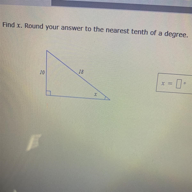 Find x. Round your answer to the nearest tenth of a degree.-example-1