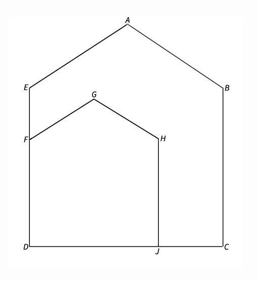 Hey does anyone know the answer? ABCDE ~ GHJDF. Complete the statement: ∠H ≅ _____-example-1