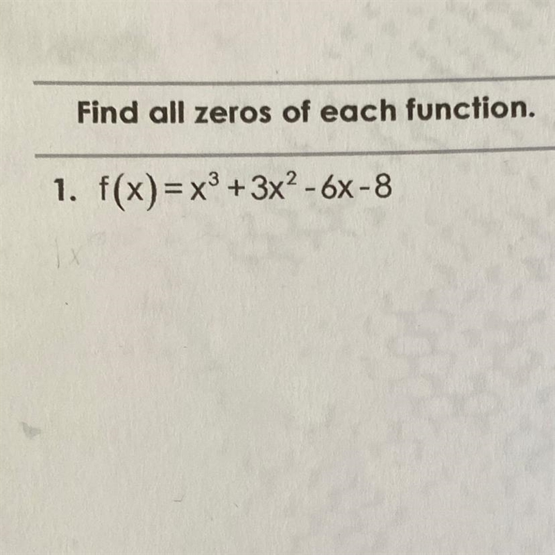 Find all zeros of each function. List all possible rational zeros first.-example-1