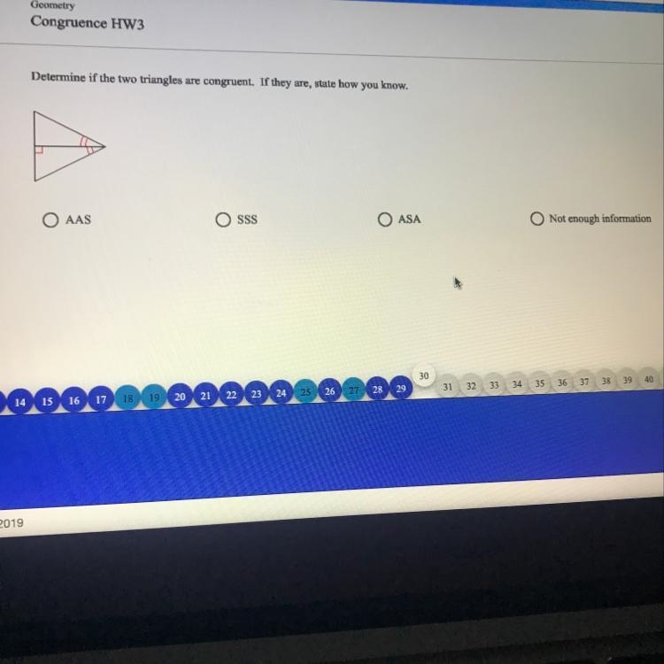 Determine if the two triangles are congruent-example-1