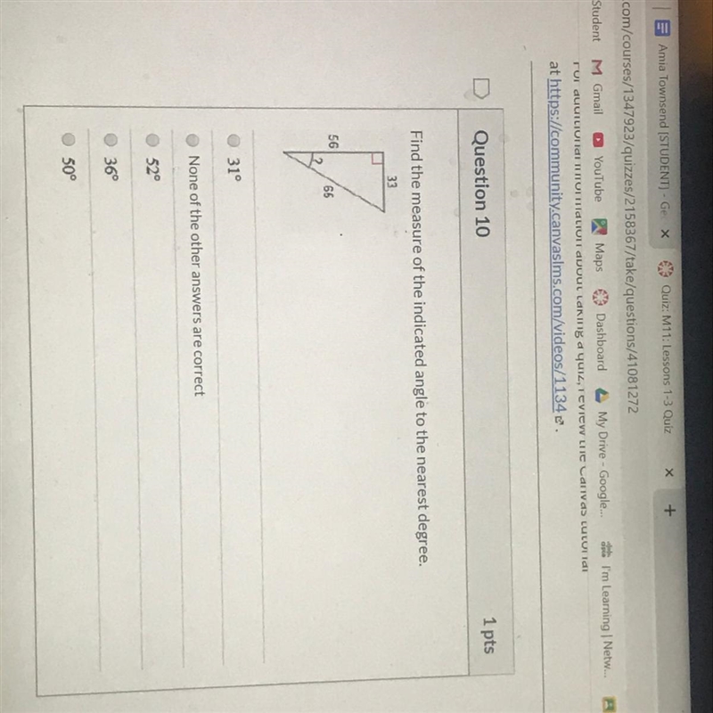 Find the measure of the indicated angle to the nearest degree.-example-1