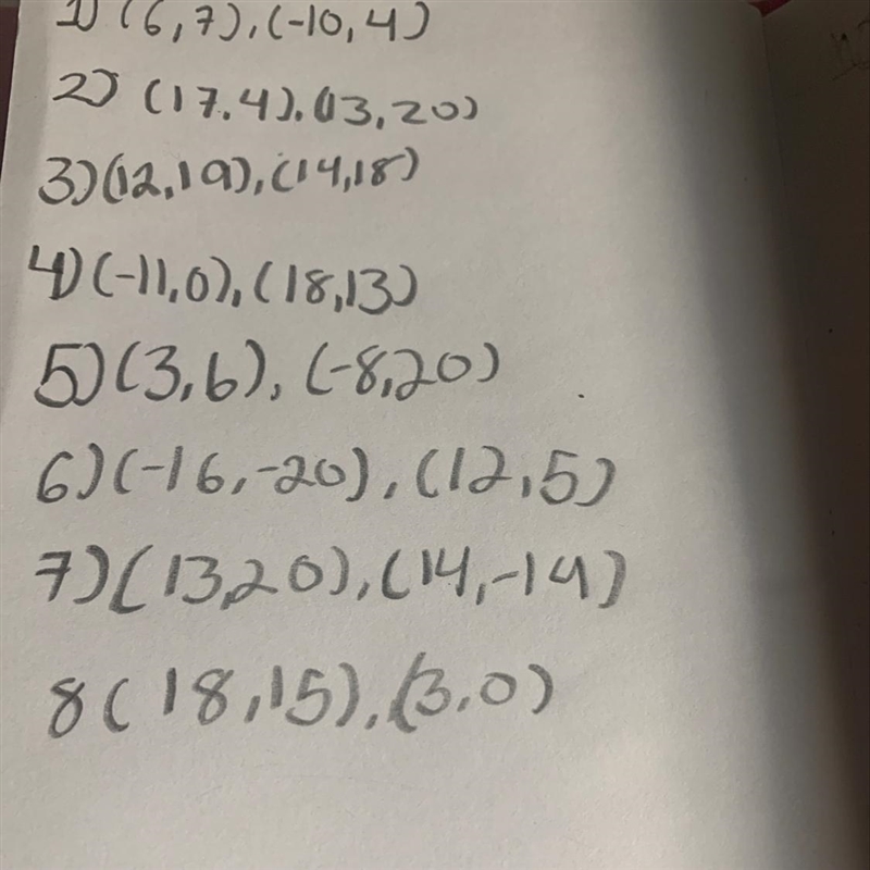 Find the slope of the line through each pair of points. Pls help and explain if you-example-1