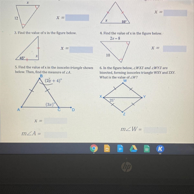 1. Find the value of x in the figure below.-example-1