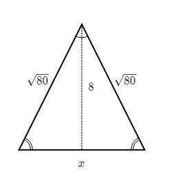 Find the value of x in the isosceles triangle shown below.-example-1