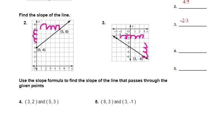 Use the slope formula to find the slope of the line that passes through the given-example-1