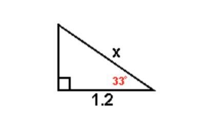 Find x to the nearest tenth. A. 0.7 B. 1.0 C. 1.1 D. 1.4-example-1